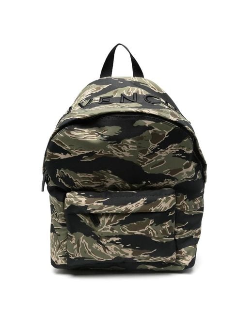 Givenchy Black Essential Logo Camo Backpack for men