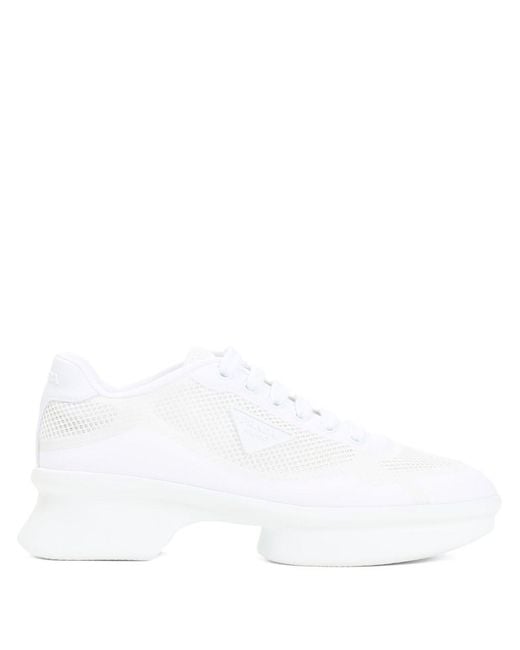 Prada White Re-Nylon Sneakers
