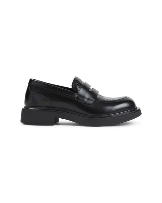 Gucci Black Enki Calf Leather Loafers for men
