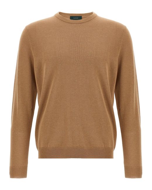 Zanone Brown Cotton Sweater