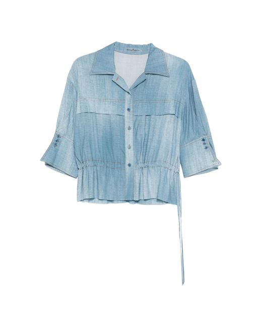 Ermanno Scervino Blue Viscose Shirt