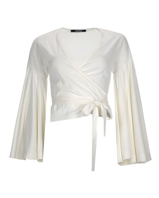 Jacquemus White Mini Wrap Top