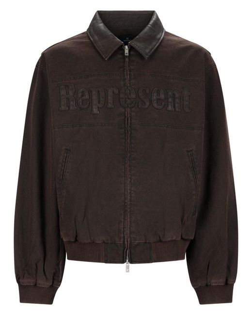 Represent Black Giacca Bomber "Trucker" for men