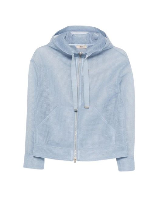 Women's Blue Azzurro Ch Polyester Hooded Fleece Jacket