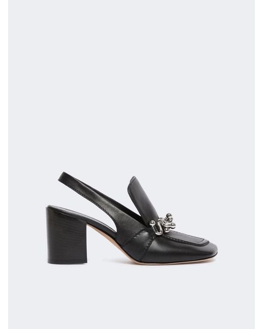 Max Mara White Nappa Leather Slingbacks
