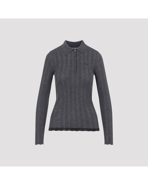Prada Blue Wool Polo