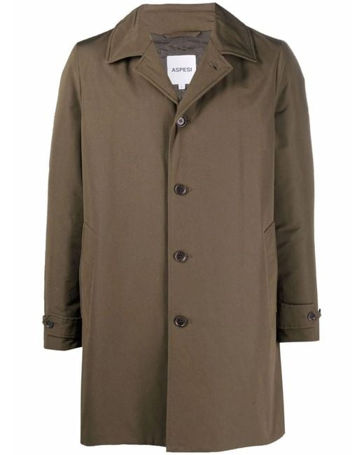 Aspesi Brown Single Breasted Coat for men