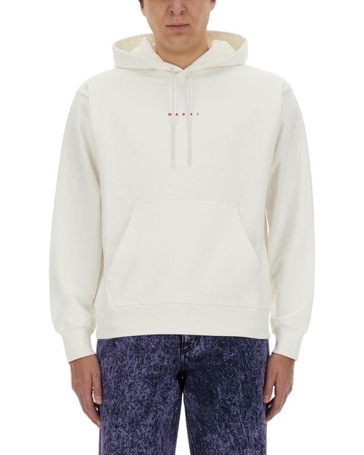Marni White Sweatshirt With Logo for men