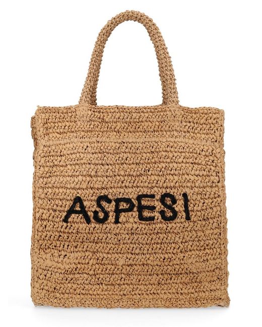 Women's Brown Shopper Bag With Embroidery