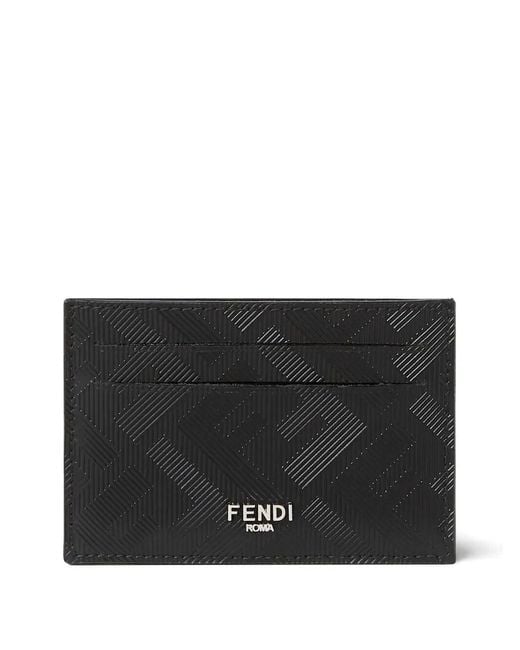 Fendi Black Shadow Slim Cardholder for men