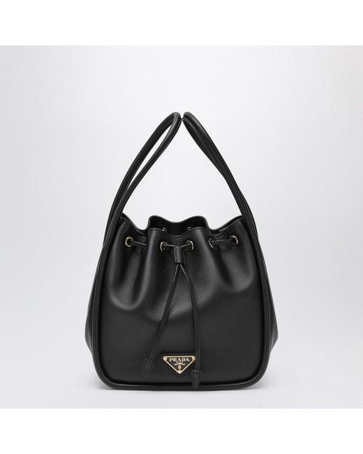 Women's Black Darling Mini Leather Bucket
