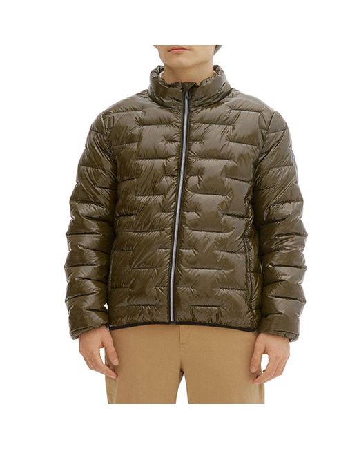 Noize Shiny Chevron Quilted Puffer Jacket in Green for Men | Lyst