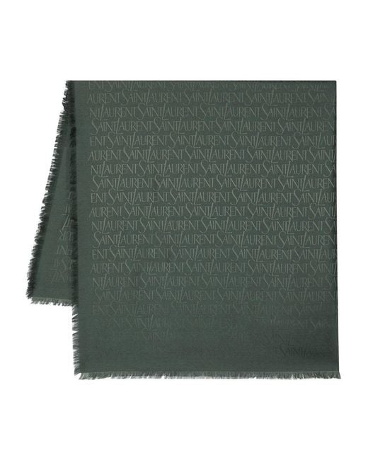 Saint Laurent Green Sciarpa Jacquard