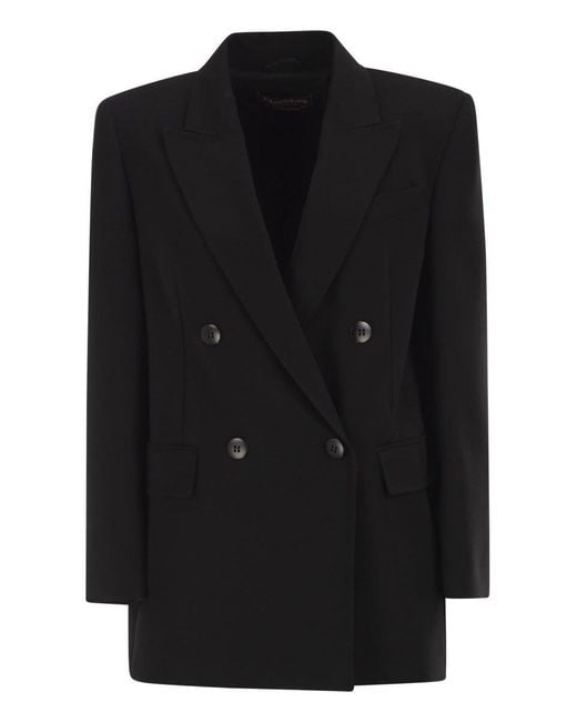 Max Mara Black Mstbaobab Double-Breasted Cady Jacket