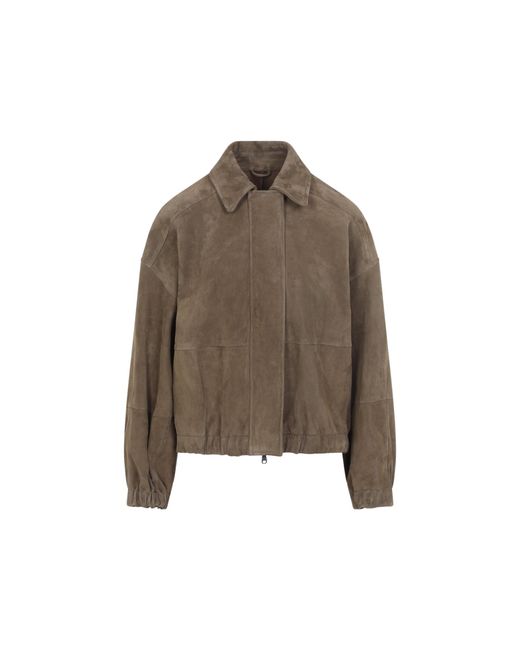 Brunello Cucinelli Brown Suede Jacket
