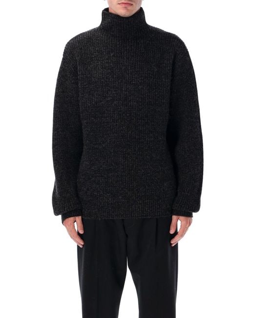 Lemaire Blue Yak Alpaca High Neck Sweater for men