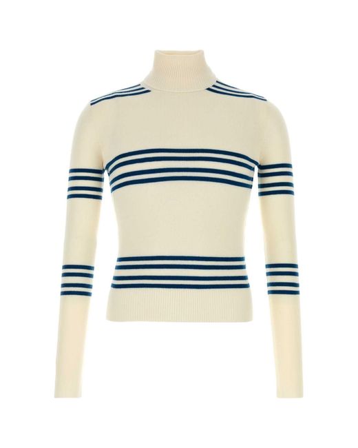 Prada White Embroidered Wool Sweater for men