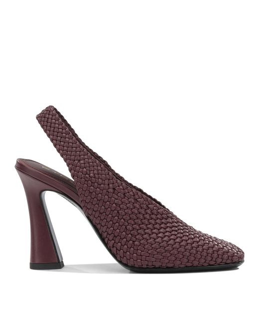 Etro Purple 90Mm Woven Slingbacks