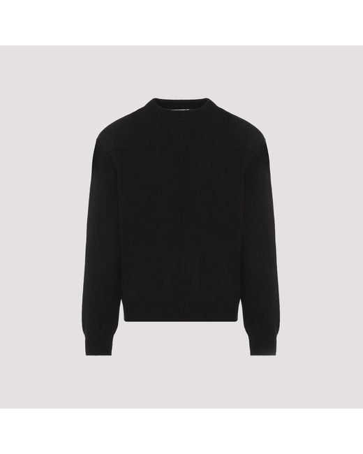 Jil Sander Black Wool-Blend Pullover Sweater for men