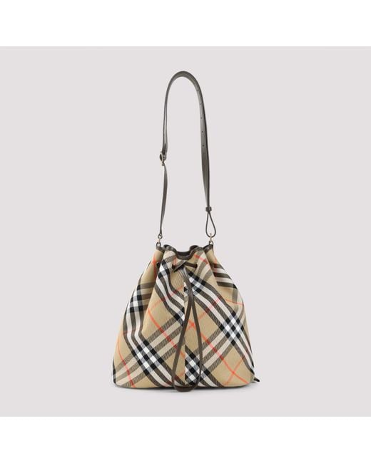 Burberry Metallic Medium Drawstring Bucket Shoulder Bag