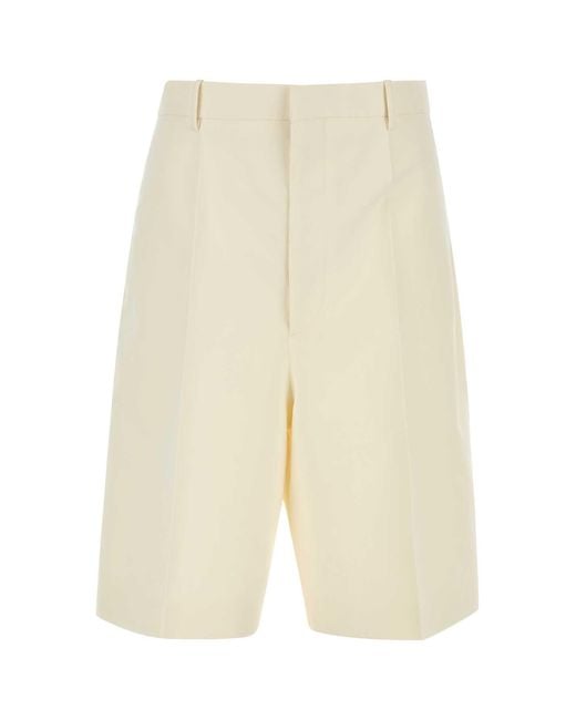 Bottega Veneta White Solid Shorts for men