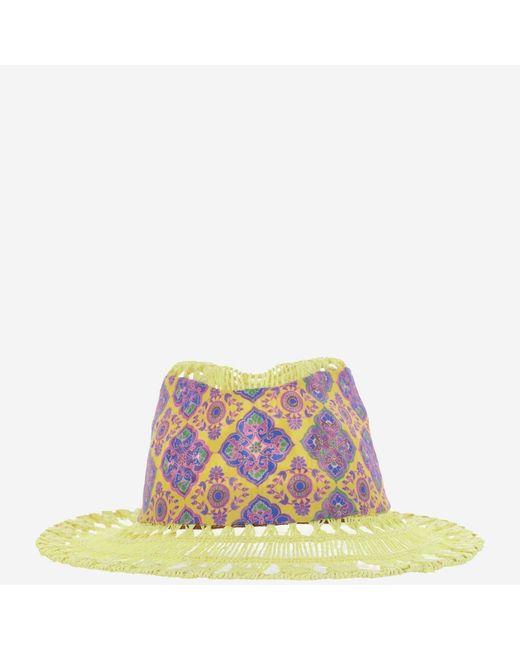 Grevi White Hat With Geometric Print