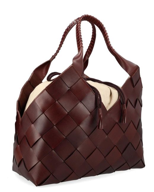 Dragon Diffusion Brown Mini City Bag, Woven Leather Bag