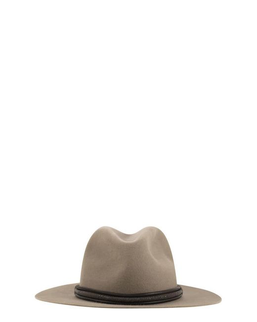 Brunello Cucinelli Brown Leather Baseball Cap