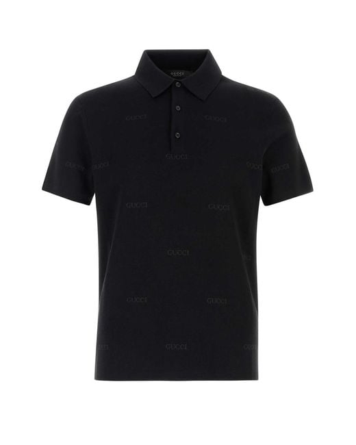 Gucci Black Logo Polos for men
