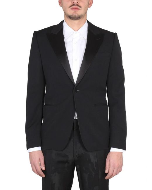 McQueen Black Single-Breasted Suit Jacket for men