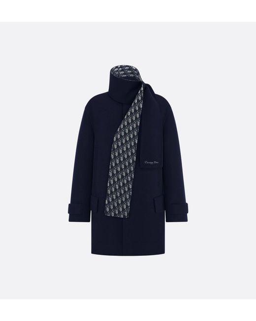 Women's Blue Wool Silk Coat