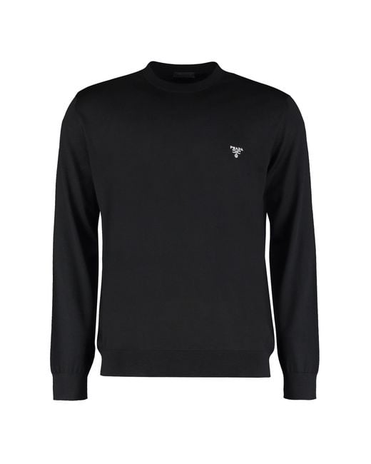 Prada Black Wool Sweater for men