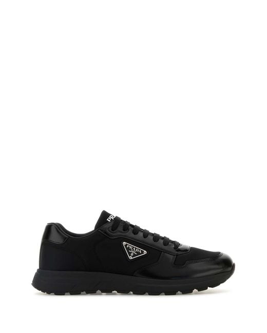 Prada Black Nylon And Leather Prax 2.0 Sneakers