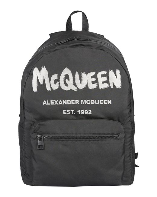 McQueen Gray Metropolitan Mini Backpack for men