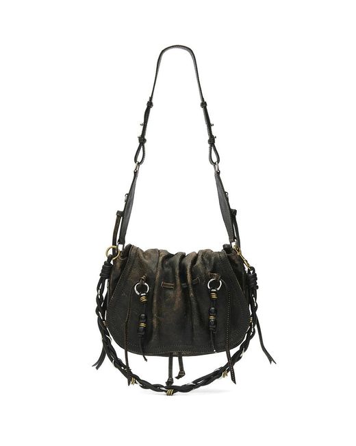 Isabel Marant Black Leather Drawstring Tote