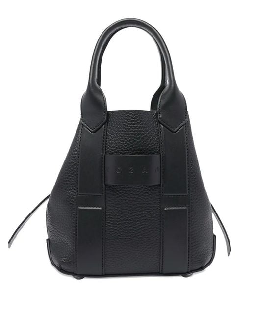 Hogan Black Small "Script Shopping" Bag