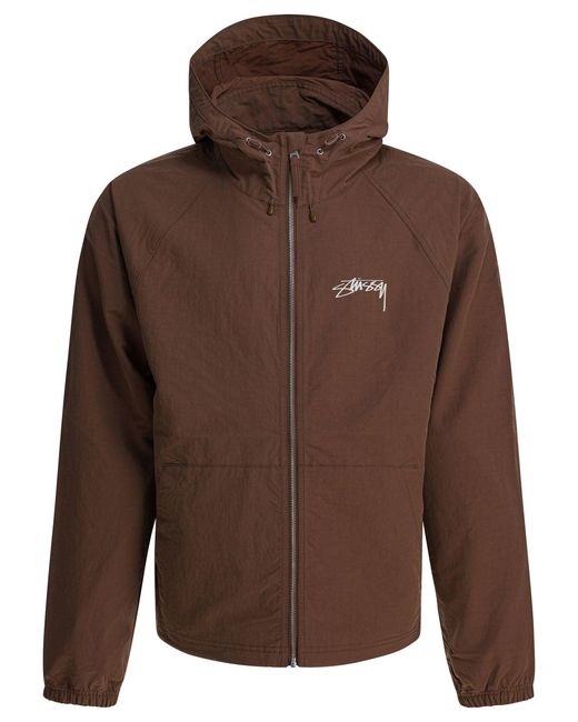 Stussy Brown Nylon Jacket for men