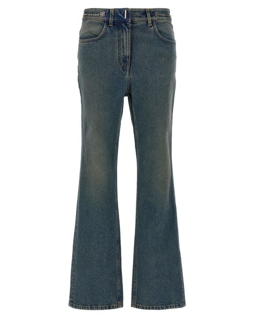 Givenchy Blue Chain Jeans With Logo