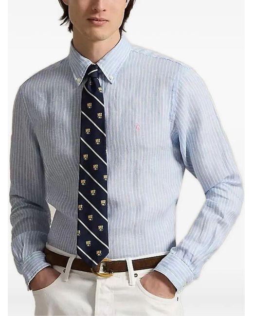 Polo Ralph Lauren Long Sleeves Sport Stripes Shirt in Blue | Lyst