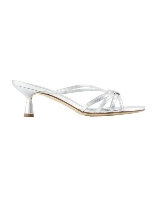 Aeyde White Heeled Mules