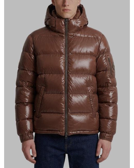 Herno Brown Polar Tech Hooded Down Jacket for men
