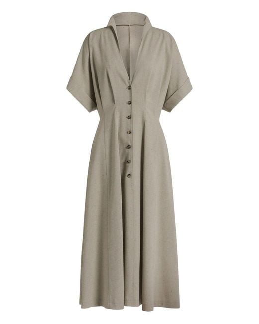 Alberta Ferretti Natural Tweed Viscose Polyester Dress
