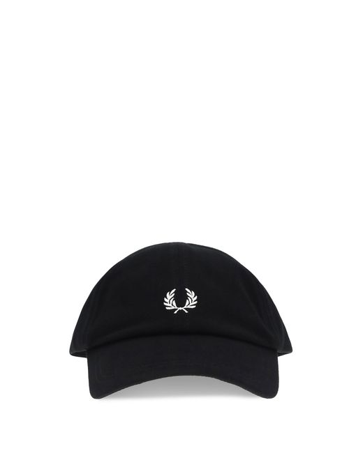 Fred Perry Black Baseball Cap Piqué for men