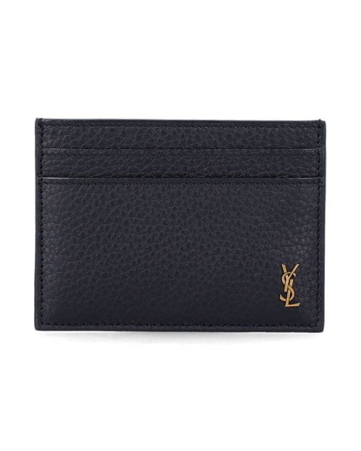 Saint Laurent Blue Tiny Cassandre Card Case