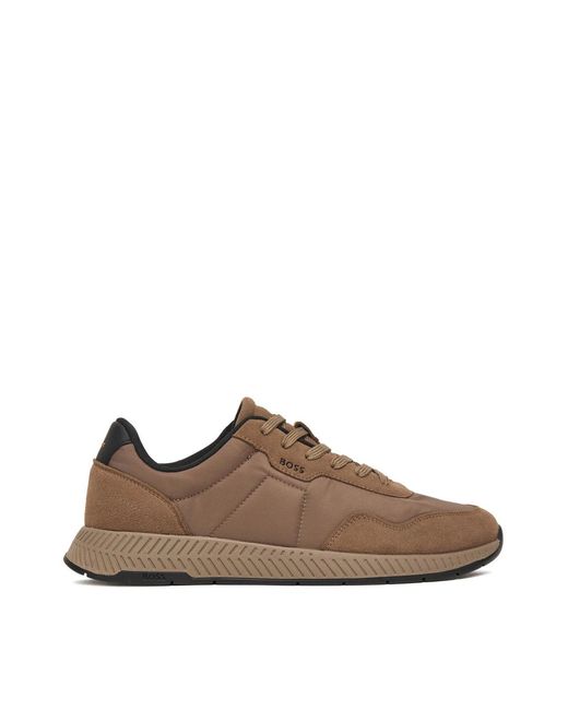 Boss Brown Titanium Runner Sneakers for men