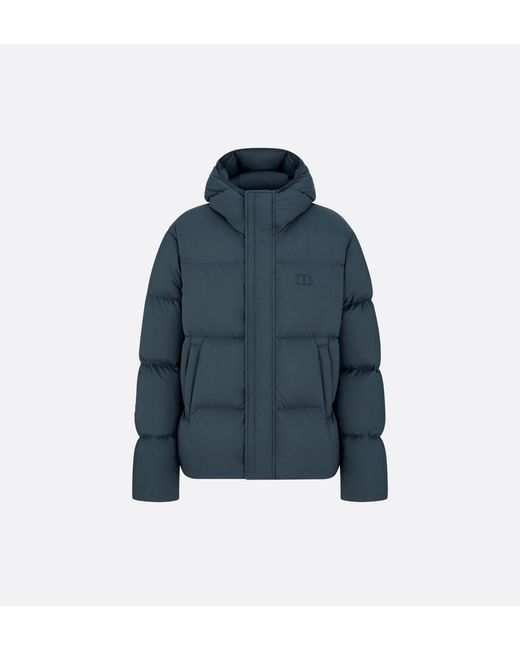 Dior Blue "Cd Icon" Quilted Hooded Down Jacket