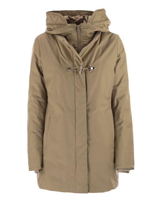 Fay Natural Technical Gabardine Toggle Coat