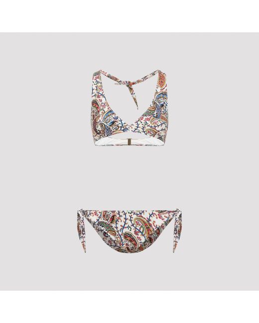 Etro White Halter Neck Bikini