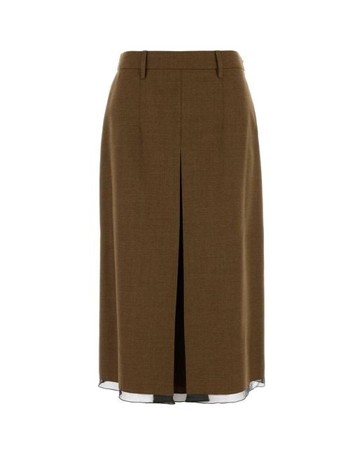 Prada Brown Wool Skirt