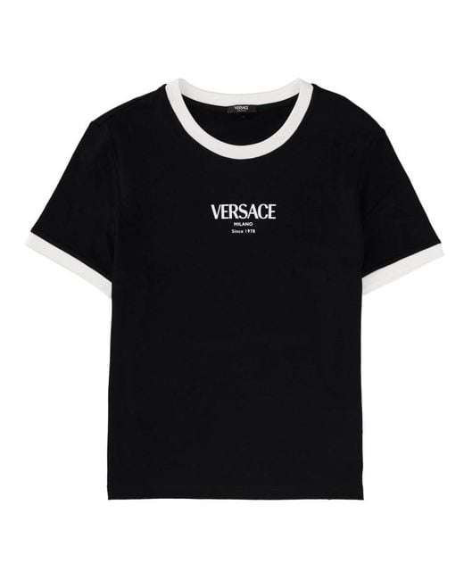 Versace Black T-Shirt With Logo